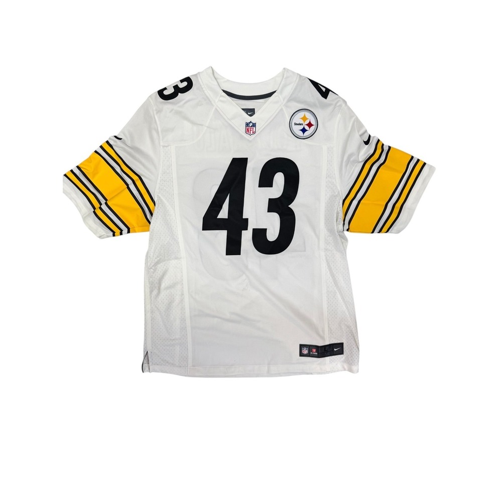 Nike Troy Polamalu #43 Pittsburgh Steelers NFL White Jersey Men's Size L Large